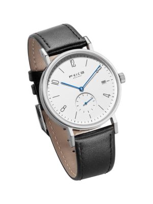 Montre automatique blanche style bauhaus