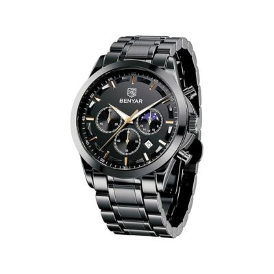 montre benyar noir phase de lune cfby5160